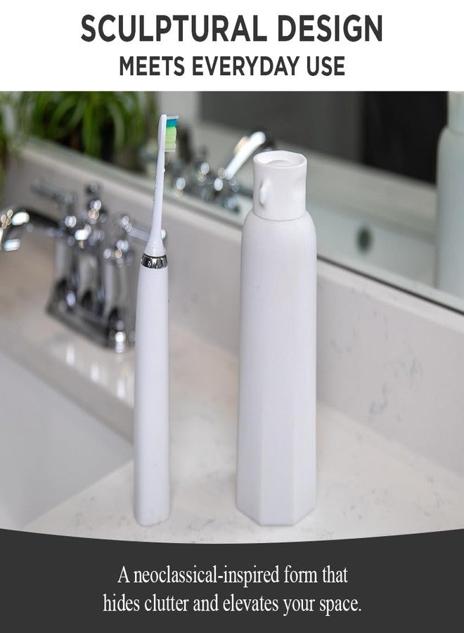 Chrome Cherry CANOVA Toothpaste Dispenser - No-Waste Countertop Dispenser for Kids & Adults - Vacuum Valve, Fits Most Standard Tubes up to 230g, Dishwasher-Safe Silicone Cap - Modern Aesthetic Stone Design - Image 4