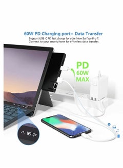 Y&D Hub Docking Station with HDMI Adapter+1000M Gigabit Ethernet LAN+ USB C PD Charging +2 Port 3.0+SD/TF(Micro SD) Card Reader Converter Combo Adaptor for Microsoft Surface Pro 7  - Image 4