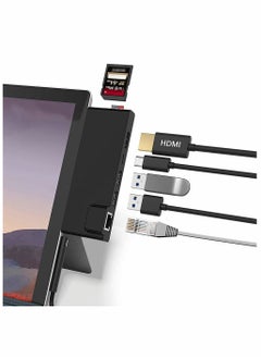 Y&D Hub Docking Station with HDMI Adapter+1000M Gigabit Ethernet LAN+ USB C PD Charging +2 Port 3.0+SD/TF(Micro SD) Card Reader Converter Combo Adaptor for Microsoft Surface Pro 7  - Image 1
