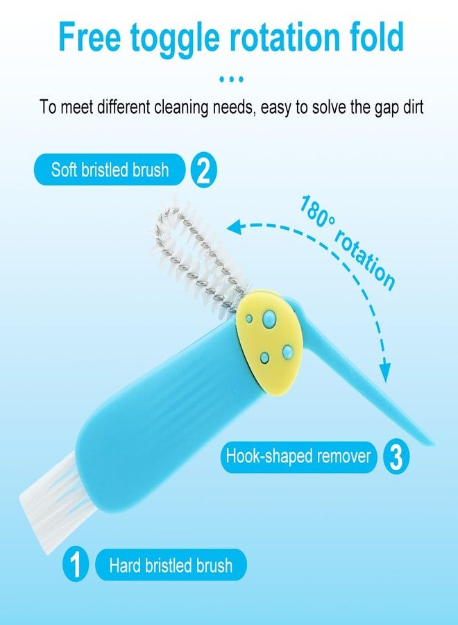 EMVANV 3 in 1 Multifunctional Lid Gap Cleaning Brush Set - Cup, Bottle, Sport Water Bottle (Pink, Yellow, Blue) - Image 3
