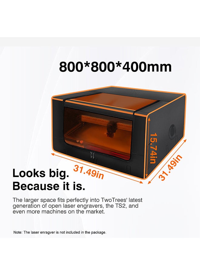Two Trees Laser Engraver Enclosure with Vent for TS2 Engraving Machine Eye Protection Protective Cover Fireproof Dustproof Noise Reduction Laser Cutting Enclosure Suitable for Most Laser Engraving Machine  - Image 2