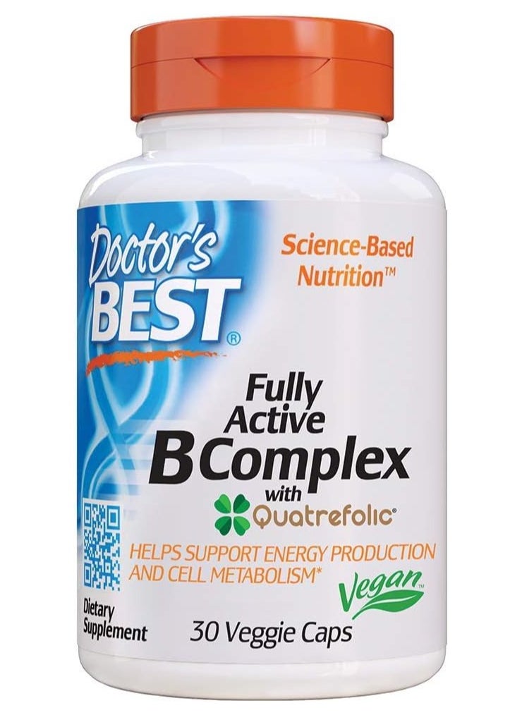 Doctor's BEST Fully Active B Complex With Quatrefolic 30 Veggie Caps  - Image 1