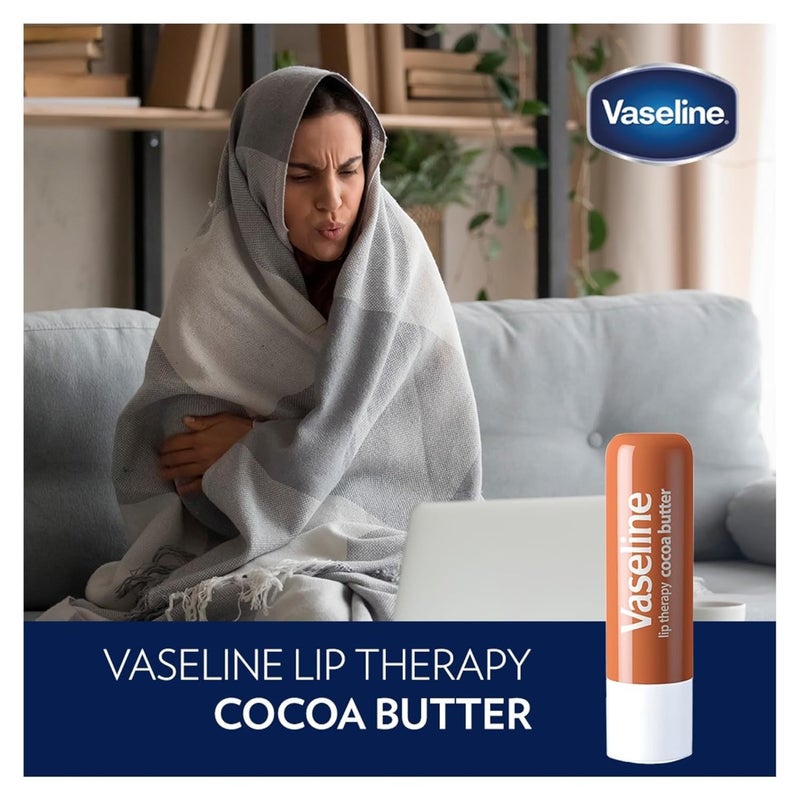 Vaseline Lip Therapy Cocoa Butter Lip Balm, 6 Pack, 0.16 Oz Ea - Image 5
