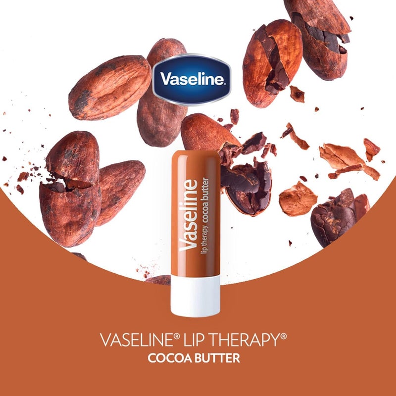 Vaseline Lip Therapy Cocoa Butter Lip Balm, 6 Pack, 0.16 Oz Ea - Image 3