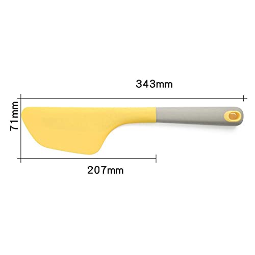 we3 Omelette Spatula Kitchen Omelet Turner Silicone Non-Stick Omelette Scraper Silicone Pigment Scraper with Non Slip Grip for Kitchen Omelet Pancake, Yellow Pack of 1 - Image 2