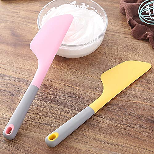 we3 Omelette Spatula Kitchen Omelet Turner Silicone Non-Stick Omelette Scraper Silicone Pigment Scraper with Non Slip Grip for Kitchen Omelet Pancake, Yellow Pack of 1 - Image 3