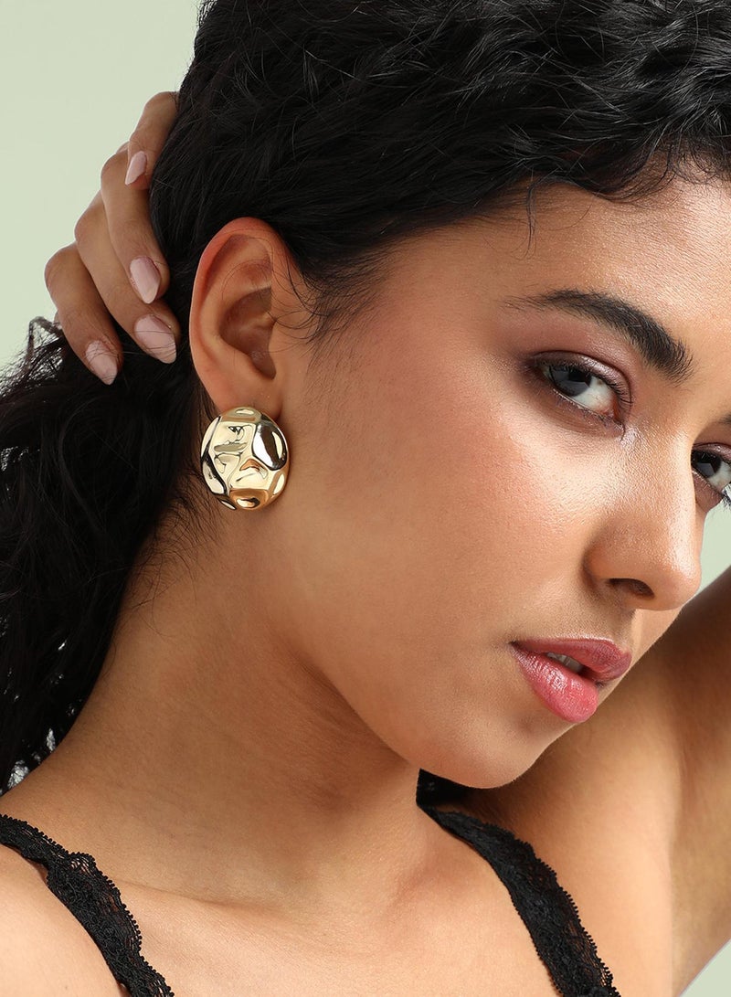 SOHI Textured Circular Artificial Stud Earring Jewellery - Image 4
