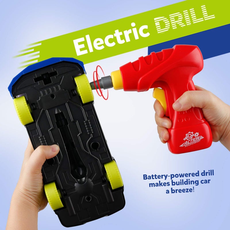 Coogam Take Apart Racing Car with Electric Screwdriver Tool, Fine Motor Skill Toy Car Construction Set STEM Building Learning Game with Light and Sound Gifts for Year Old Boys and Girls - Image 3