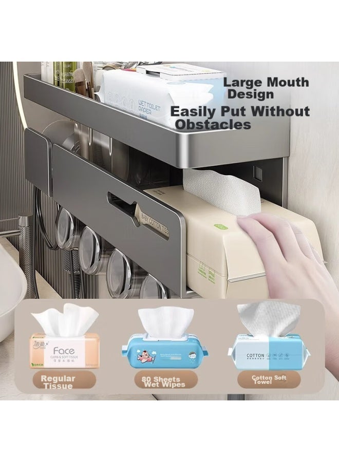Muya Electric Toothbrush Holder, Bathroom Storage Rack, Toilet And Bathroom Mouthwash Cup, Multifunctional Hair Dryer Wall-mounted Rack - Image 2