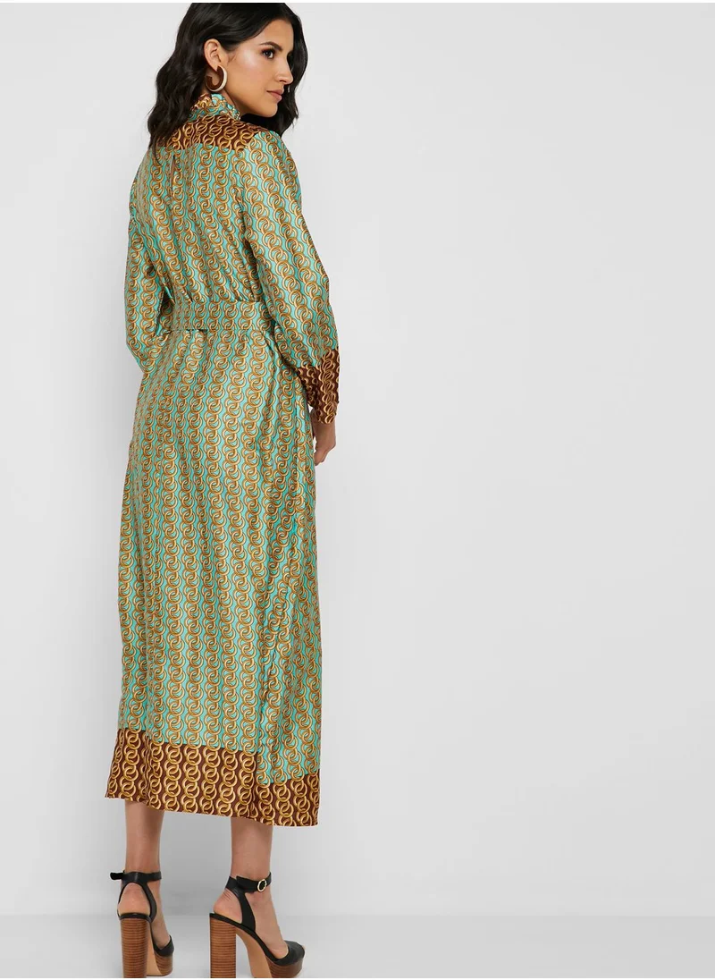 ELLA Printed High Neck Maxi Dress