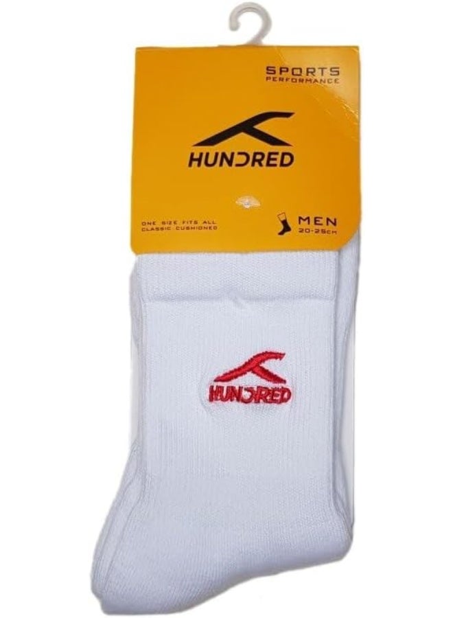 HUNDRED Quarter Sports Socks, 2-White/Red