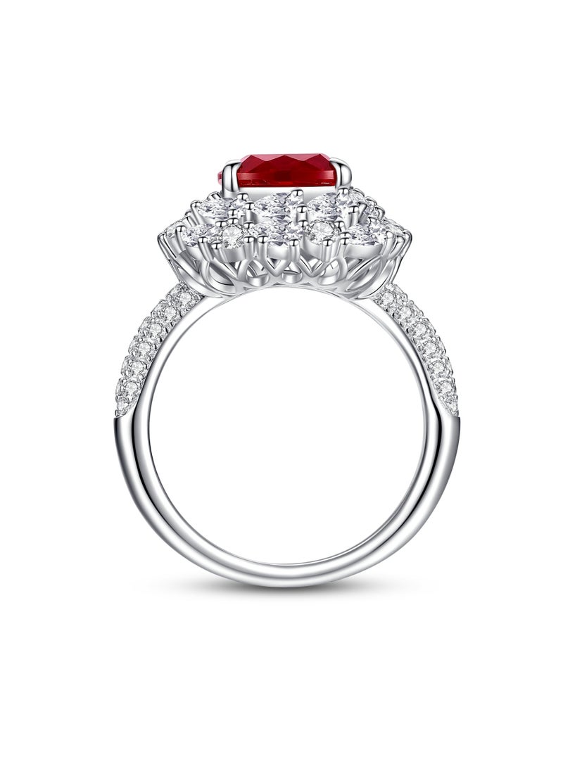 QUAINT 3-Carat Royal Red Square-Cut Lab-Grown Ruby Ring  - Image 3