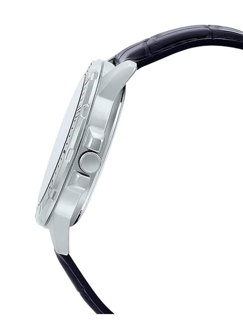 CASIO Men's Water Resistant Leather Analog Watch MTP-VD01L-1EVUDF - 45 mm - Black - Image 2