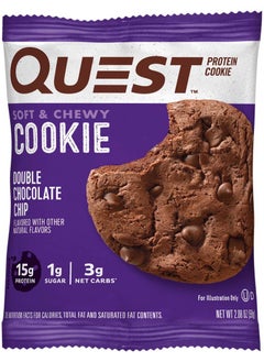 QUEST NUTRITION Protein Cookie, Double Chocolate Chip, 1 Piece, High Protein 