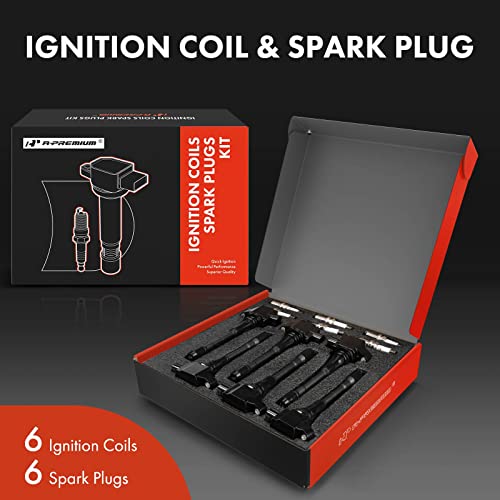 A-Premium Set of 6 Ignition Coil Pack and Iridium Spark Plugs Compatible with Infiniti G25 JX35 M35 Q50 Q70 QX60 & Nissan Altima Maxima Murano Pathfinder Quest - Image 2