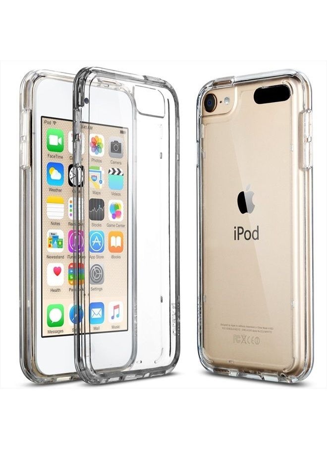 ULAK - Compatible with iPod Touch 7 Case Clear, iPod Touch 6 Touch 5 Case with 2 Screen Protectors, [Anti-Yellowing] Slim Soft TPU Bumper Hard Cover for iPod Touch 5th /6th /7th Generation, Clear - Image 1