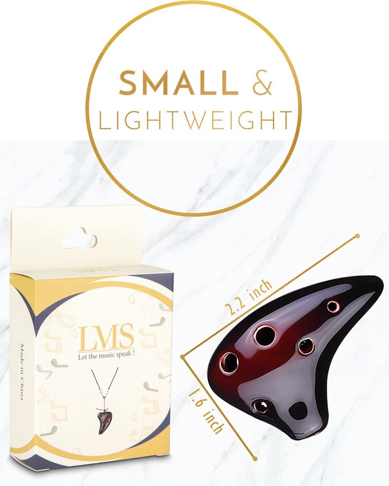 LMS L'MS 6 Hole Ceramic Strawfire Mini Ocarina with Free Tutorial Songbook (Coffee) - Image 5