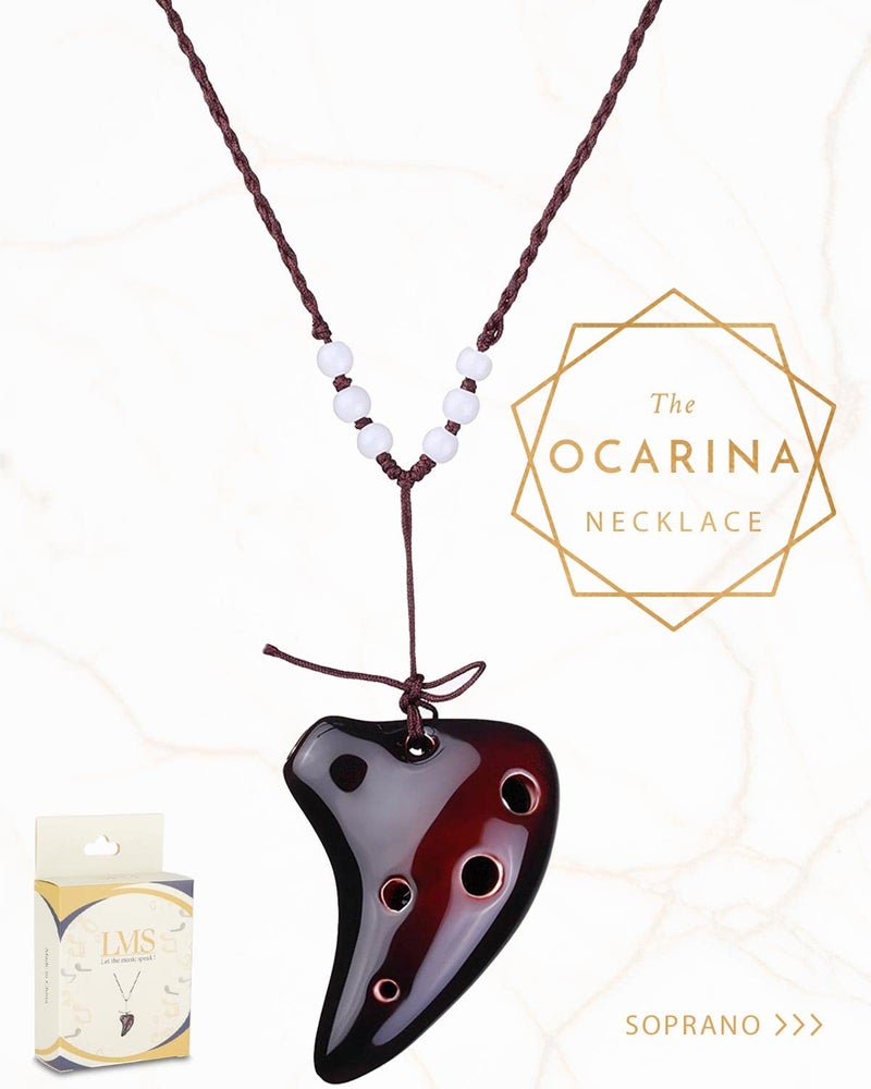 LMS L'MS 6 Hole Ceramic Strawfire Mini Ocarina with Free Tutorial Songbook (Coffee) - Image 4