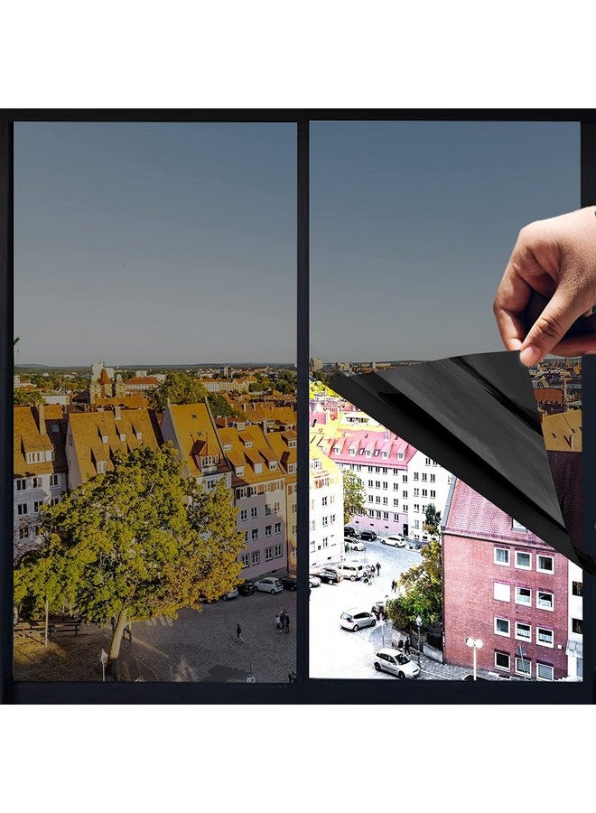 HOME13™ Black Privacy Window Film Sun Blocking Anti UV Reflective Window Glass Tint for Home and Office (20x42 Inch, Black) - Image 1