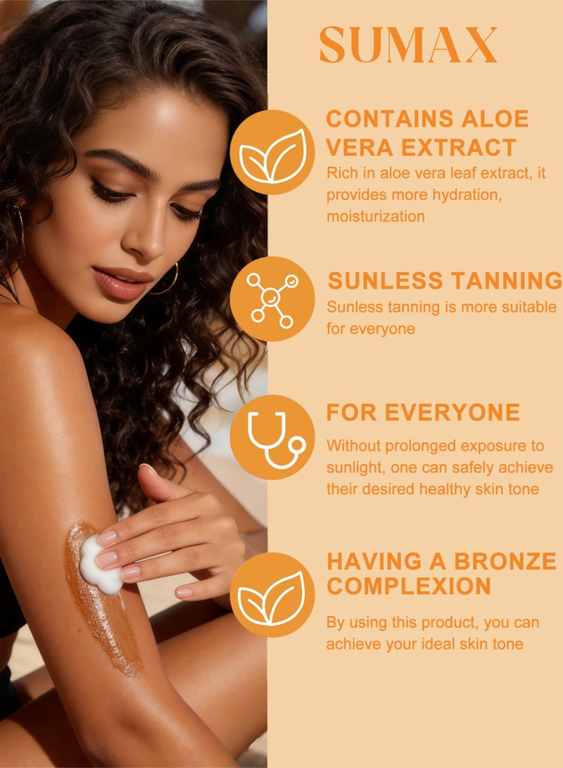 سوماكس موس تسمير ذاتي | موس تسمير ذاتي طبيعي | موس تسمير ذاتي خفيف | غني بفوائد البشرة، بدون أي مواد ضارة مضافة، نباتي، خالٍ من القسوة | موس تسمير ذاتي لجميع أنواع البشرة - Image 5