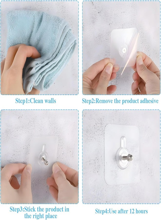 TEZURTH 5 PCS Nail for Wall Hooks for Wall Without Drilling/Self Adhesive Hooks | Heavy Duty Strong Nails for Hanging Screw Sticker Clock/Kitchen Accessories Items - BZ5869 - Image 5