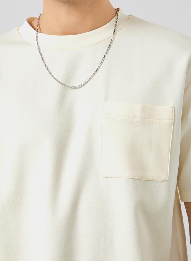 Styli Men Oversized Compact Stretch Heavy Jersey T-Shirt with Badge - Image 3