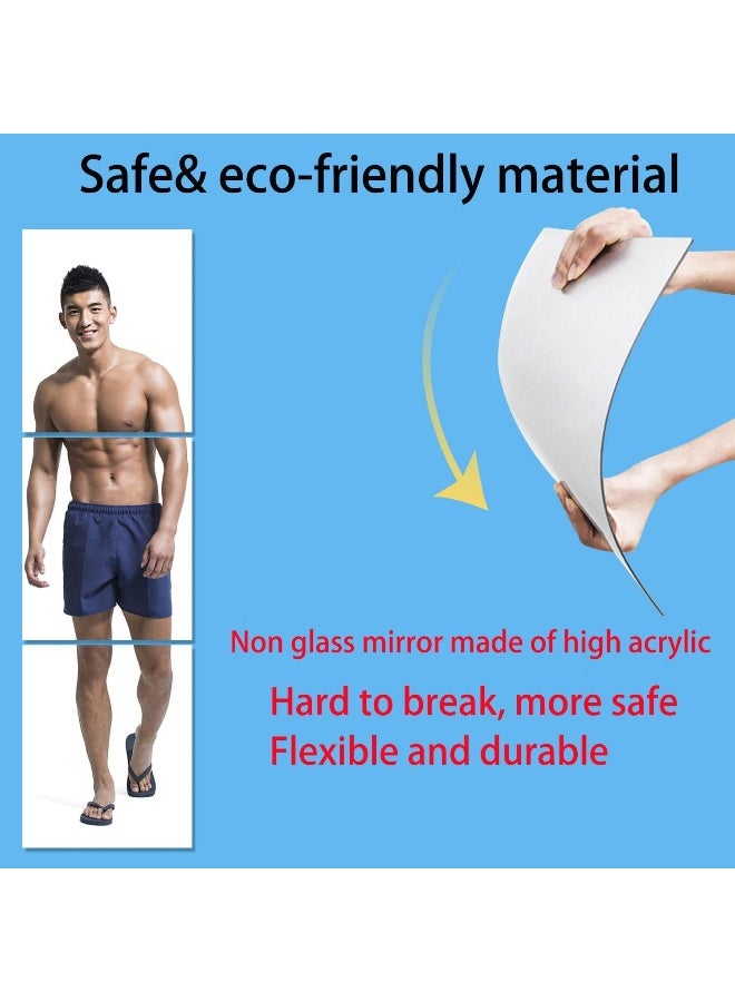 TPGP بلاط مرآة ذاتي اللصق كبير ورقة مرآة أكريليك سميكة بلاط مرآة حائط غير زجاجي مرآة لاصقة للجسم مرآة حائط بطول كامل للحمام، غرفة النوم، الباب - Image 3