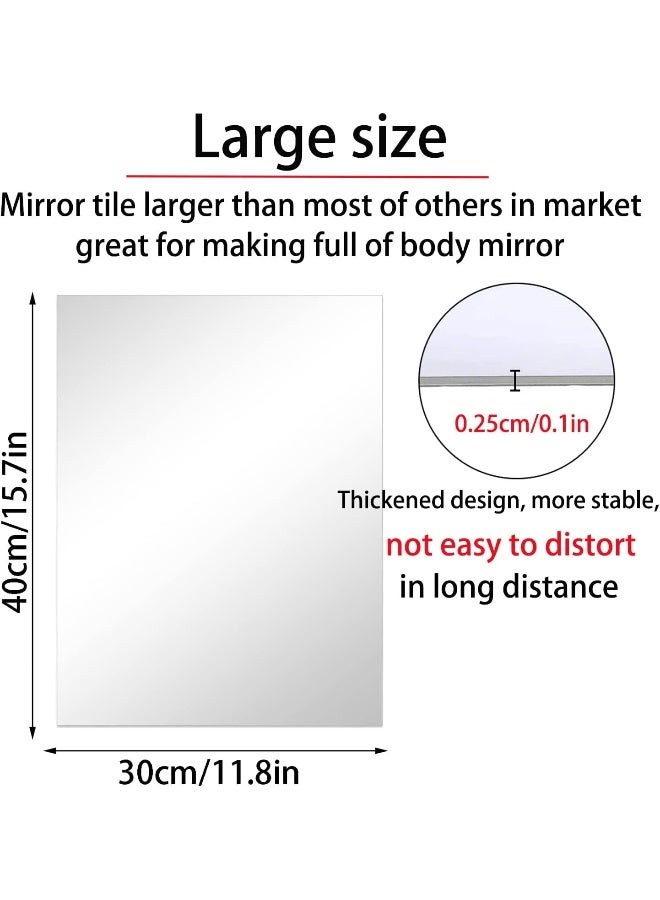 TPGP بلاط مرآة ذاتي اللصق كبير ورقة مرآة أكريليك سميكة بلاط مرآة حائط غير زجاجي مرآة لاصقة للجسم مرآة حائط بطول كامل للحمام، غرفة النوم، الباب - Image 2