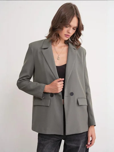 ميكسراي بليزر ميكسراي بأزرار وأكمام طويلة