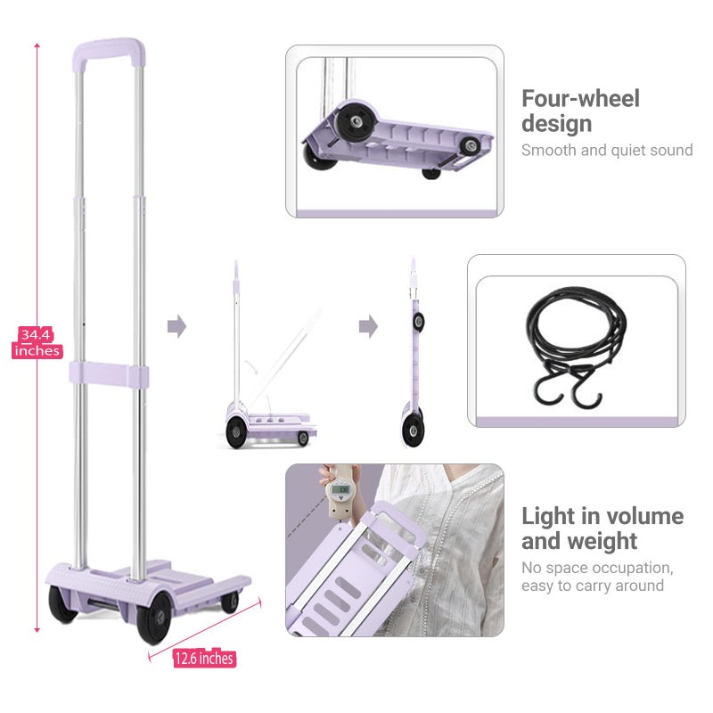 Athena's Elements Athena's Rolling Sewing Machine Case with 4 Wheels, Sewing Machine Carrying Case, Black with Purple Trim, Detachable Rolling Dolly, Multiple Storage Compartments, Standard Size (Silver Grey) - Image 3