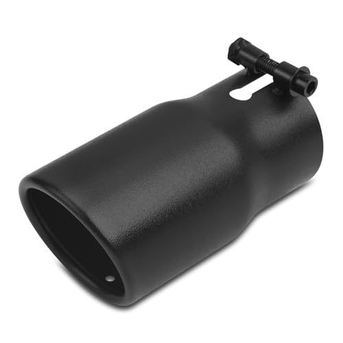 Vurkcy 2.5 inch Inlet Exhaust Tip, 3" Outlet 6" Overall Length Stainless Steel Exhaust Tail Pipe, Bolt-On, Polished Tailpipe, Black (Fit for Tailpipe Outlet is 2.5", must OD not the ID) - Image 1
