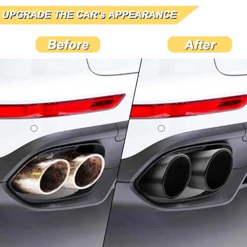 Vurkcy 2.5 inch Inlet Exhaust Tip, 3" Outlet 6" Overall Length Stainless Steel Exhaust Tail Pipe, Bolt-On, Polished Tailpipe, Black (Fit for Tailpipe Outlet is 2.5", must OD not the ID) - Image 5