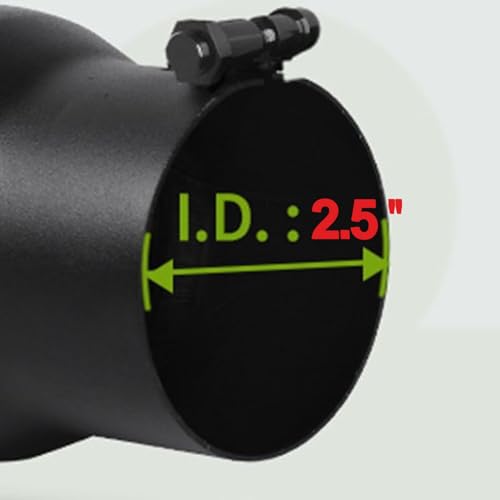 Vurkcy 2.5 inch Inlet Exhaust Tip, 3" Outlet 6" Overall Length Stainless Steel Exhaust Tail Pipe, Bolt-On, Polished Tailpipe, Black (Fit for Tailpipe Outlet is 2.5", must OD not the ID) - Image 4