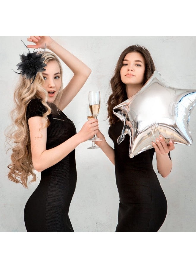 Sibba Flower Hats Clips Hairpin Barrettes Rose Hair Dress Accessories Black Pin Floral Feather Women Girls Dresses For Travel Wedding Prom Party (Flower Stamens Style) - Image 3