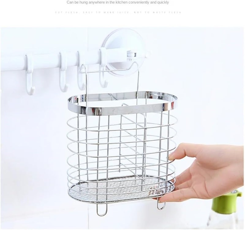 GLigeT Caddy Storage Basket Rack Spoon Fork Chopsticks Household Kitchen Stainless Steel Tool Tableware Draining Holder - Image 3