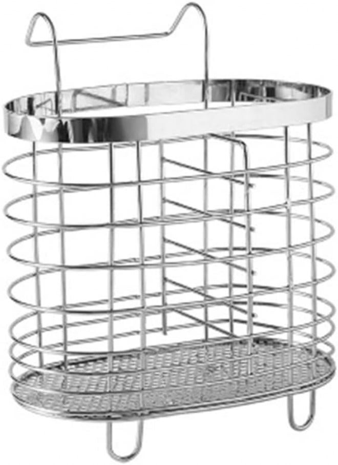GLigeT Caddy Storage Basket Rack Spoon Fork Chopsticks Household Kitchen Stainless Steel Tool Tableware Draining Holder - Image 1