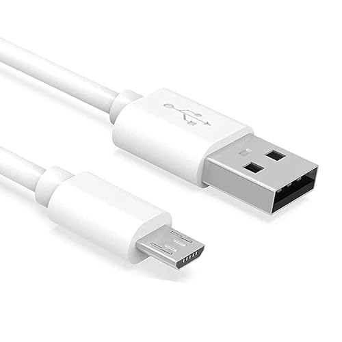 ienza 6Ft Long USB to Micro-USB Cable Cord & AC Block Accessory Designed for Old (2019 and Older) Kindle Paperwhite E-Readers, Oasis and Old Fire HD (White) - Image 2
