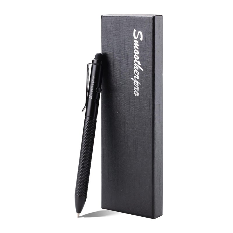 SMOOTHERPRO Bolt Action Pen with Stylus Tip, Compatible with Fisher Space SPR4 Refill and Parker Refill, Black Ballpoint Stylus Pen for Touch Screen - Image 1