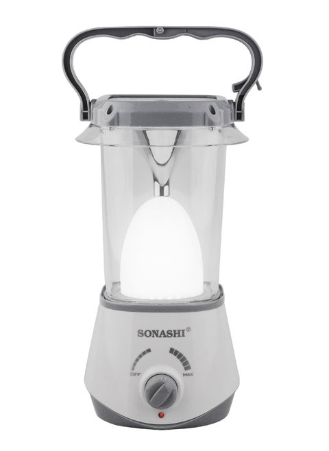 360 Rechargeable Emergency Light with Solar Panel Function  Working Time 4 Hours  Buildin Battery with Charging Indicator  Portable Handle for Easy Carry  Durable Lights SEL-723S Grey