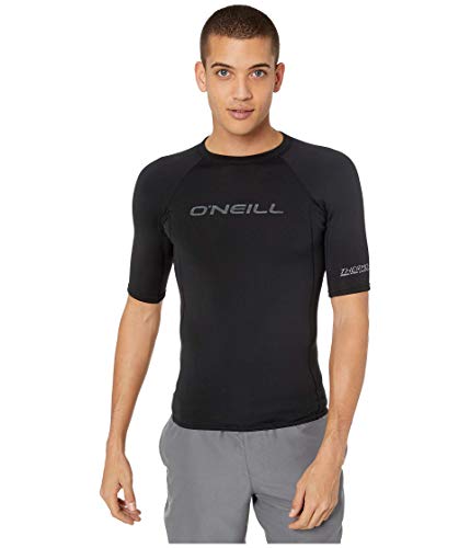 O'NEILL ONeill Mens ThermoX Short Sleeve CrewNeck Rashguard UPF 50 Sun Protection with 4Way Stretch Thermal Fleece Fabric Black Large - Image 1