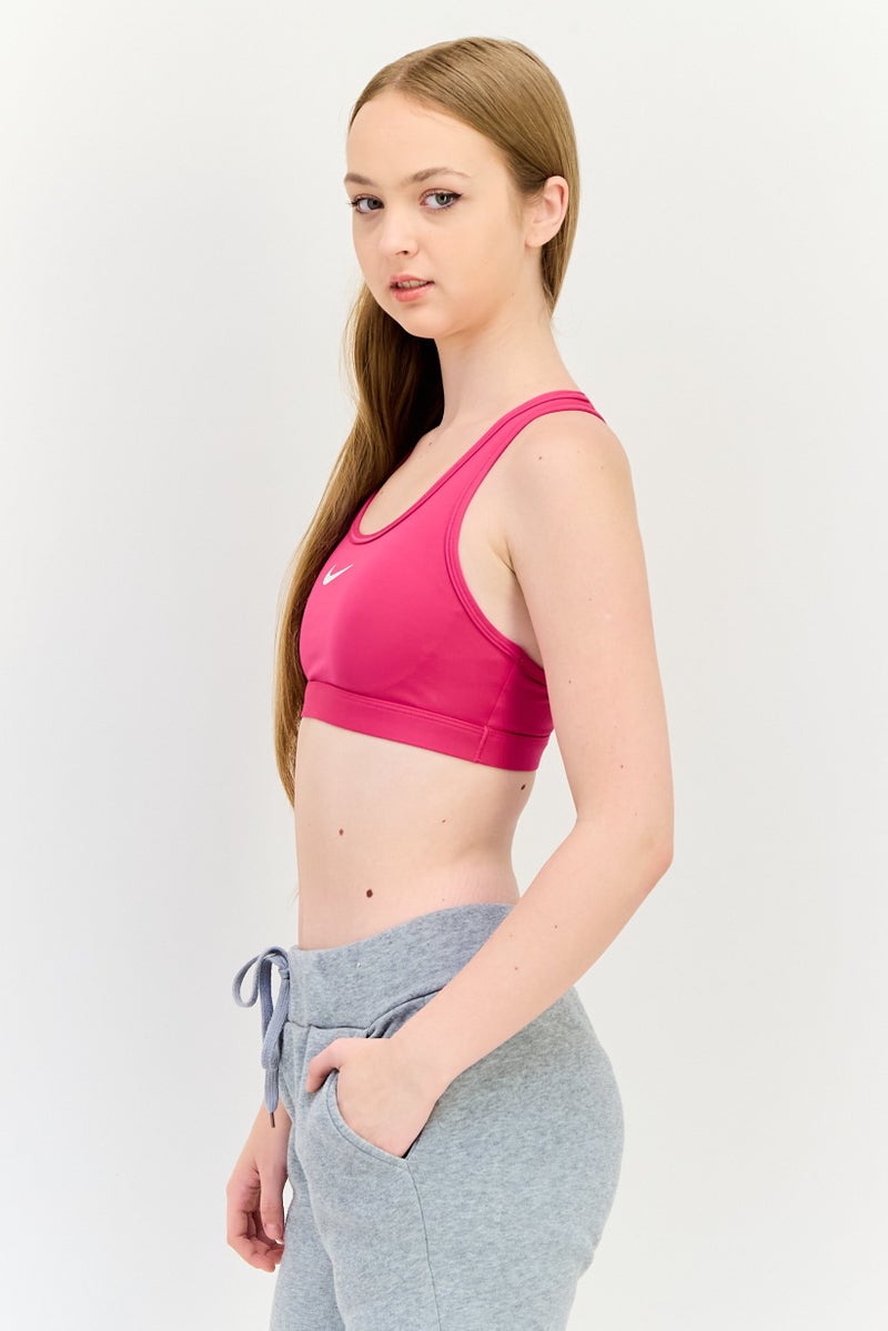 Nike Women Padded Brand Logo Training Sports Bra, Fuchsia - Image 2