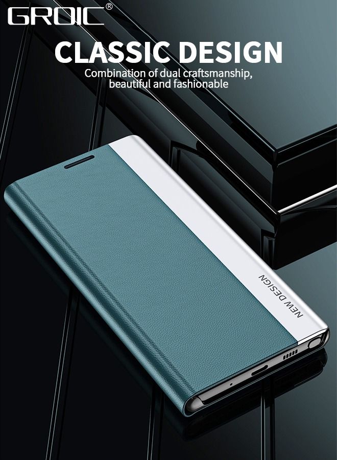 GROIC حافظة هاتف سامسونج جالاكسي A54 مقاس 6.4 بوصة، حافظة جلدية مع نافذة، غطاء قلاب مغناطيسي، غطاء هاتف بحامل قلاب أخضر - Image 4