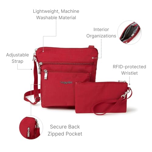 Baggallini womens Pocket With Rfid Crossbody Bags, Apple, One Size US - Image 3