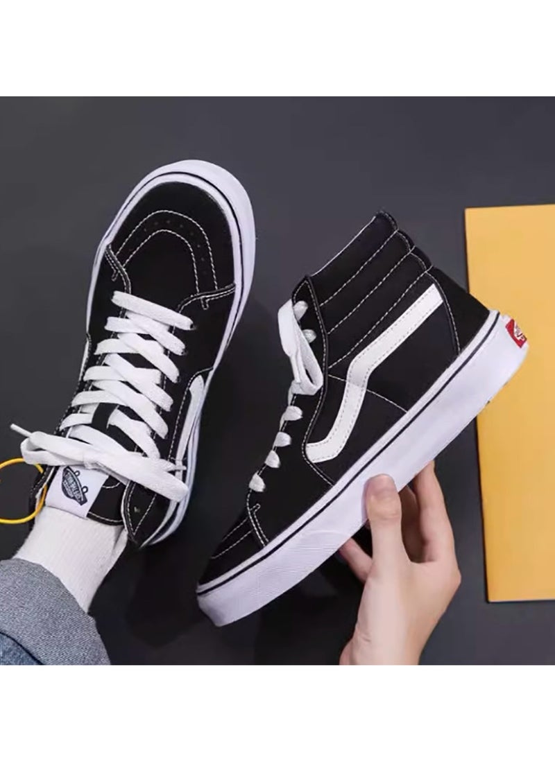 Vans Classic Black and White High - top Canvas Shoes, Retro and Trendy size 38