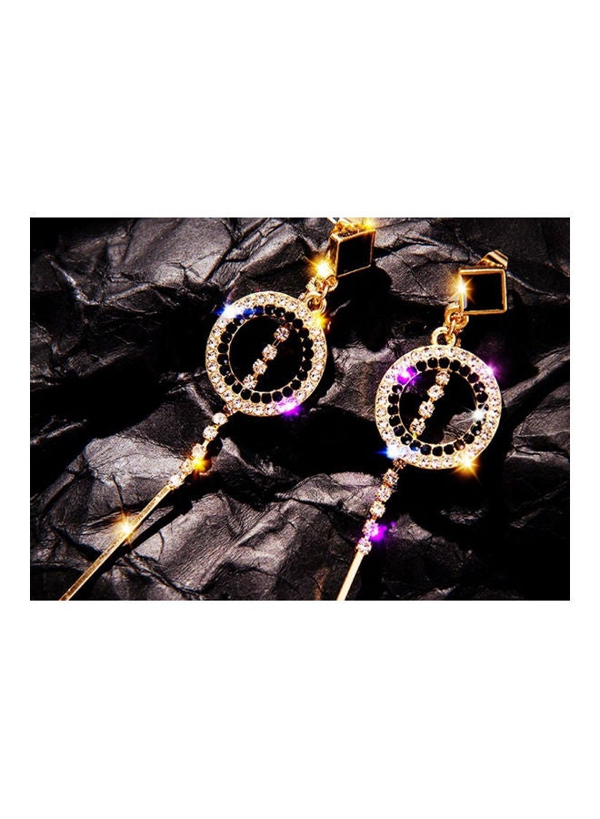 J&J 925 Silver Needle Circle Korean Asymmetric Long Tassel Earrings - Image 4