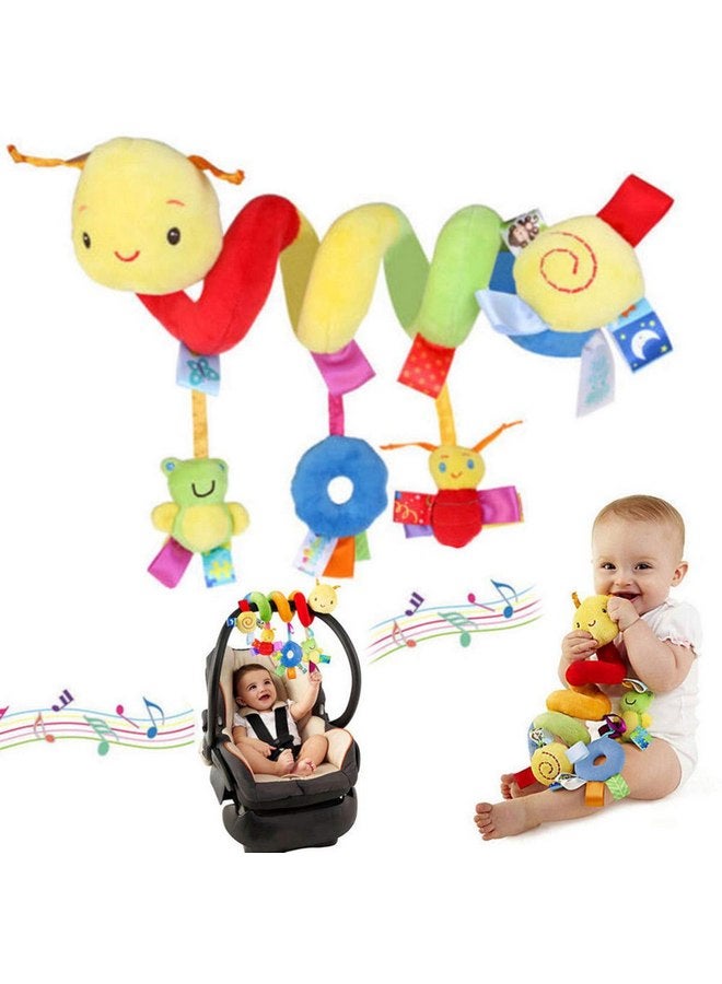 ifundom Car Seat Toys, Toys for Car Seat Crib Mobile Bed Around Rattle Bell Cartoon Insect Stroller Hanging Stuffed Wrap Spiral Safety Plush Toys for Crib Bed Stroller Car Seat Bar - Image 2