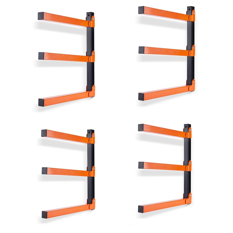 Ultrawall Wall Mount Wood Organizer and Lumber Storage Metal Rack with 3-Level - Indoor & Outdoor Use, 4 Pack - Image 1