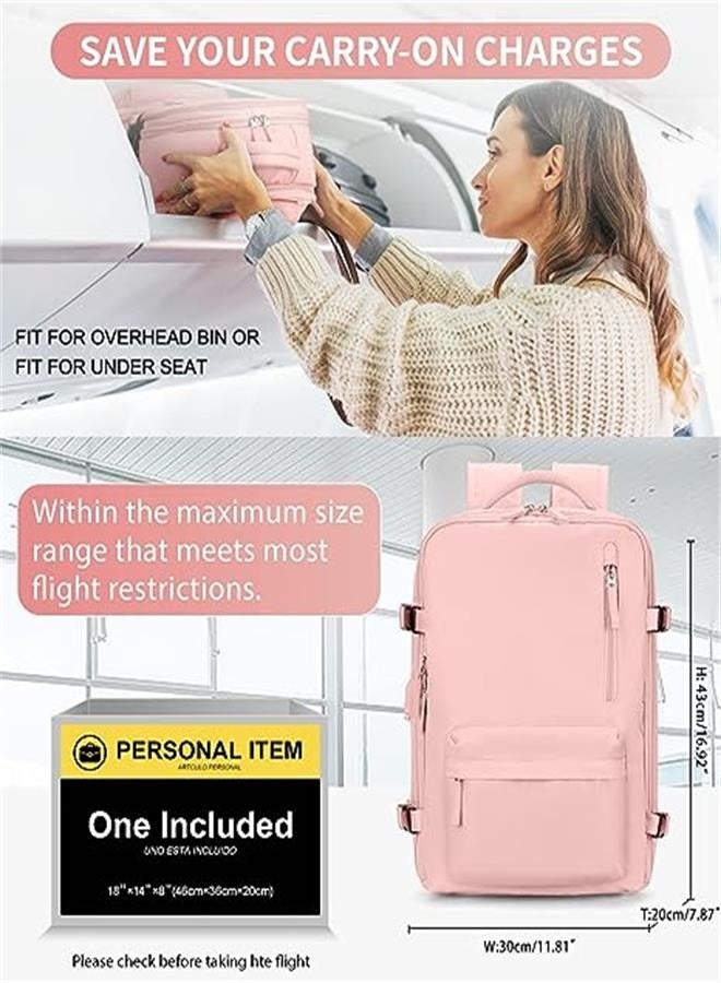 حقيبة ظهر للكمبيوتر المحمول ، حقيبة نهارية عارضة للنساء حقيبة ظهر تجارية مضادة للسرقة حقيبة مدرسية خفيفة الوزن مقاومة للماء حقيبة ظهر جامعية مع حقيبة ظهر USB للسفر / العمل - Image 2