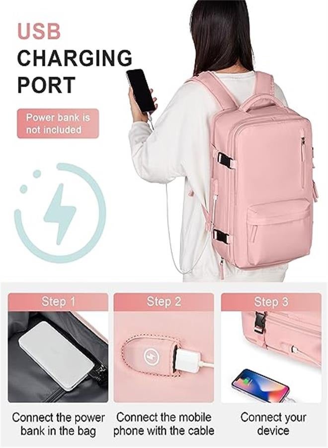 حقيبة ظهر للكمبيوتر المحمول ، حقيبة نهارية عارضة للنساء حقيبة ظهر تجارية مضادة للسرقة حقيبة مدرسية خفيفة الوزن مقاومة للماء حقيبة ظهر جامعية مع حقيبة ظهر USB للسفر / العمل - Image 3