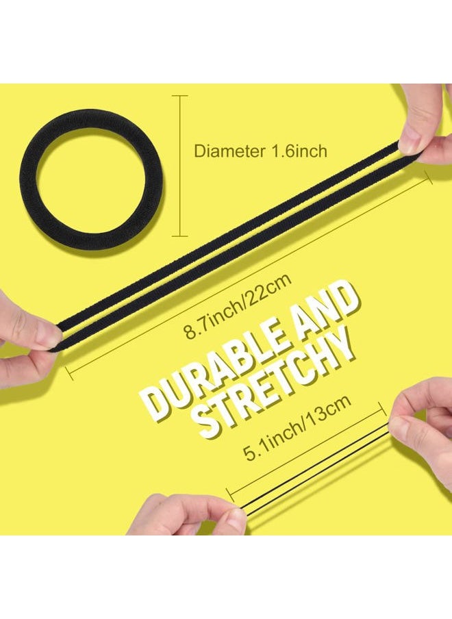 TsMADDTs Black Hair Ties Elastic for Women Girls, TsMADDTs Hair Bands Set with 30 Black Cotton Seamless Ties, 500 Mini Rubber Bands, 2 Topsy Tail Tool and 1 Comb  - Image 5